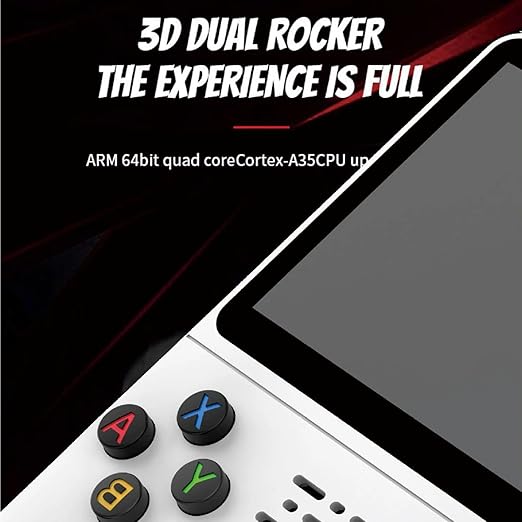 Handheld Retro Game Console with 21,000+ Games, 3.5" IPS Screen, and Dual TF Card 128 GB System, supports 20+ emulators and features HDMI and TV output, 3500mAh battery for long-lasting fun. (Red)