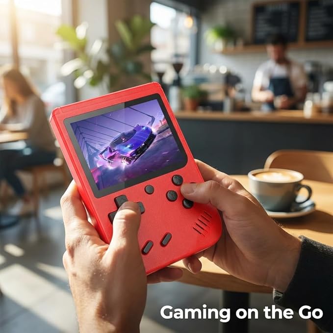 Retro Handheld Game Console with Built-in 400 Video Games, Portable Emulator with 3.0" HD Screen & Rechargeable Battery, Supports TV Connection & 2 Players for Kits (White)
