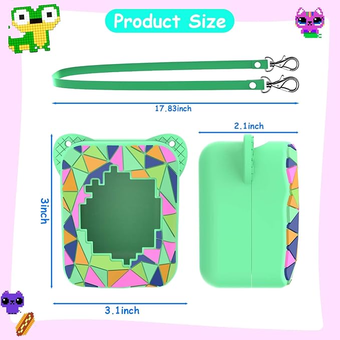 Silicone Case for Bitzee Magicals Digital Pet, Skin Sleeve for Bitzee Magicals Interactive Digital Pet Protective for Girls & Boys with Lanyard (Mint Green)