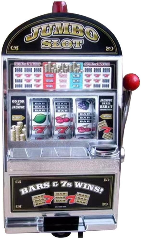 Mini Slot Machine, Nostalgia Retro Arcade Slot Machine Coin Bank Portable Handheld Game Machine Toy with Lights & Sounds, Rechargeable Machine Arcade for Adult
