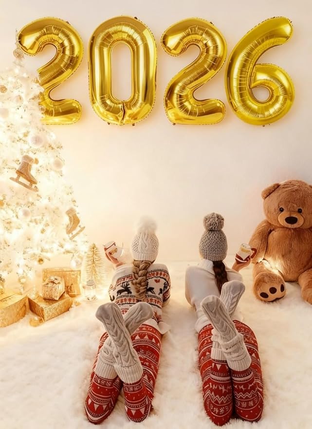 Gold 40 Inch 2026 Balloon Numbers, 2026 Number Balloons Decorations for New Years Eve Party, Foil Giant Decorations for Nye Decor Party Graduations Supplies