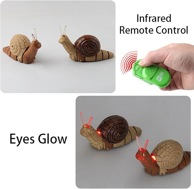 RC Snail Toy Realistic IR Remote Control Insect Car Vehicle Electric Animal Toy for Kids’ Birthday（Brown）