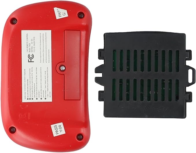 2.4G RC Remote Control Receiver 6V 12V 24V Electric Motor Controller Compatible for Children Electric Toy Car with Battery Installation Instructions(RX18 B 12V Full set red)