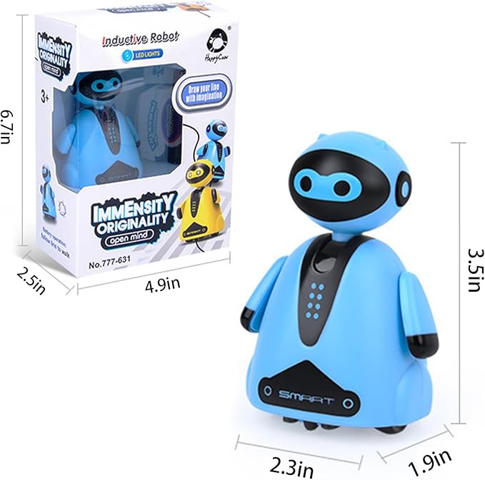 Innovative Sensor Robot Toy, LED Light Educational Interactive STEM Toy, Automatic Black line Tracking, Children can Operate it by Drawing