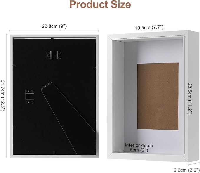 Small Display Case for Mini Figurines, Blind Box Toys | 2" Deep Shadow Box with Adjustable Shelves Tension-Fit DIY | Wall or Tabletop Stage for Small Collectibles, Funko Minis, Mini-Funko | White