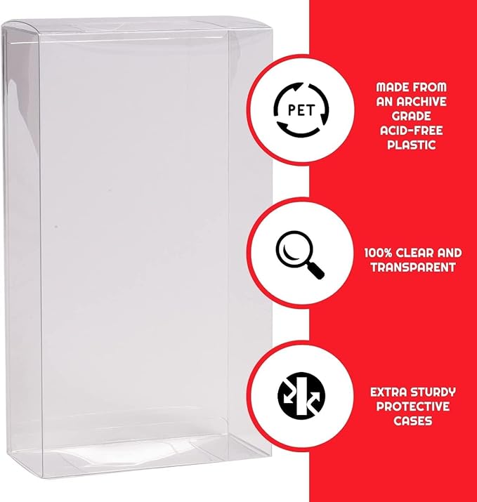 EVORETRO Action Figure Display Case Protector for McFarlane Dc Multiverse 7 in Figures, Warhammer 40k - 10 Pack - Thick 0.40mm Acid-Free PET Plastic, Sturdy, Ultra-Clear, Will Last for Years to Come