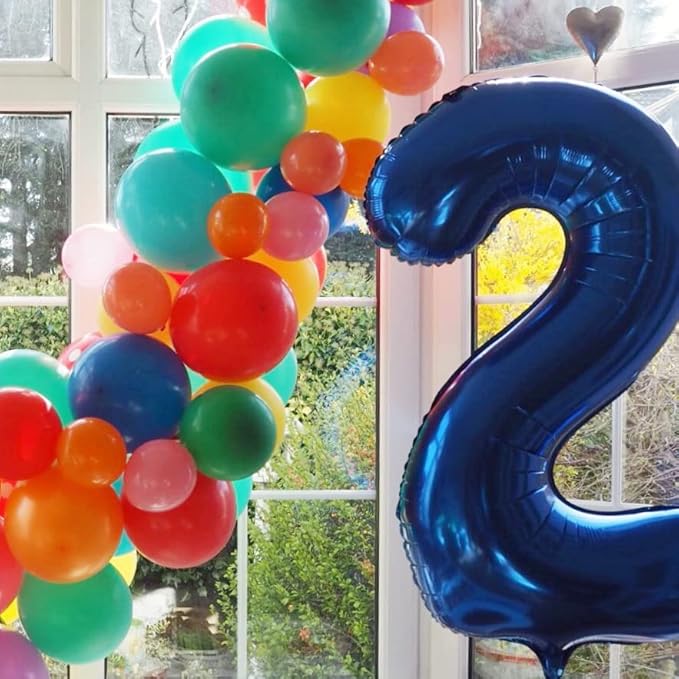 Numbers Balloon 40 Inch 2 Navy Blue Balloon Number Birthday Decorations, 2nd 12 21st Party Celebrations Decorations Graduations Baby