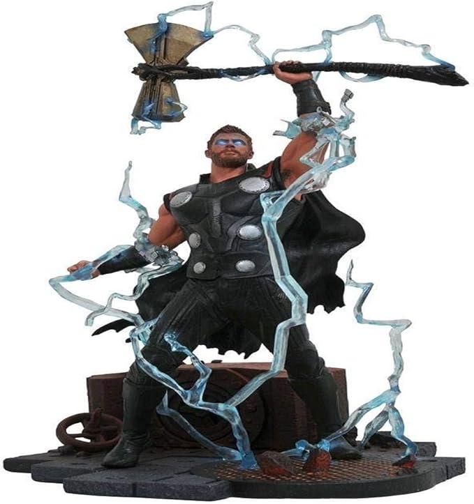Diamond Select Toys Marvel Gallery: Avengers Infinity War Movie Thor PVC Diorama Figure, Standard, Black