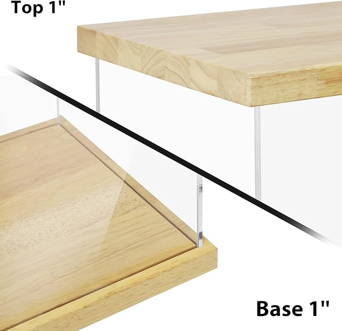 BenchPro Clear Acrylic Display Case for Trophy, Collectibles, Assemble Cube Display Box Stand Dust Proof Protection Showcase for Action Figures Toys. (1" Thick Wood, 16" H x 24" L x 12" D)