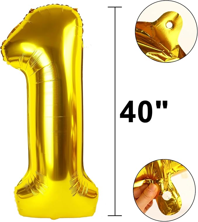 40 Inch Gold Balloon Number 13 Balloon,Jumbo Mylar Foil Helium Balloon for 13 Birthday Digital Balloons for Birthday Party,Wedding Anniversary Party Decorations