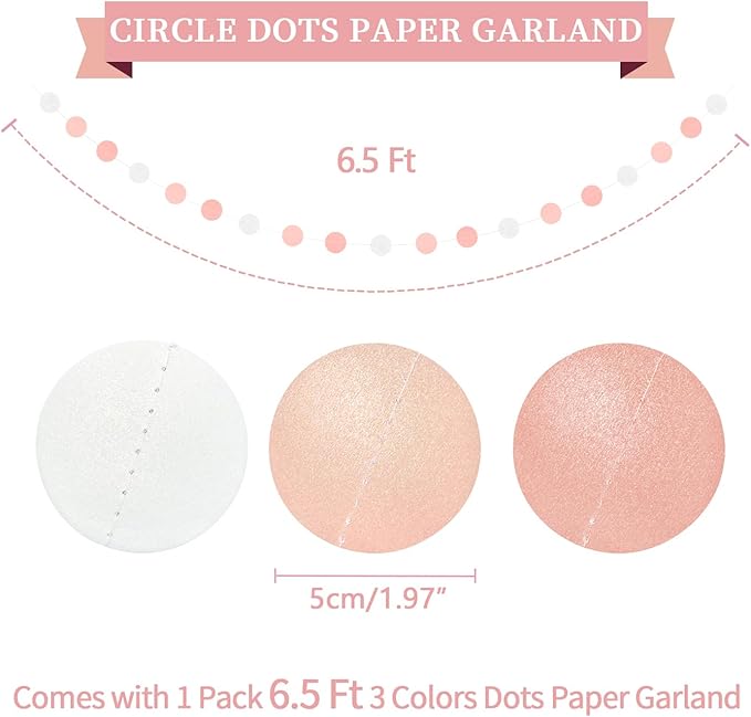 Pink Birthday Decorations Kit - 16-Piece Set with Pre-Strung Happy Birthday Banner, Honeycomb Balls, Garland & Swirls | Pink Theme Party Supplies for Women Girls Kids, Teens Adults