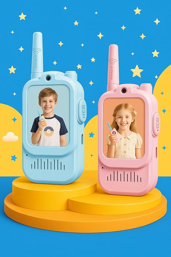 Video Walkie Talkies for Kids, 2-Way Video Intercom with 1500ft Range, Rechargeable, Ages 3-12