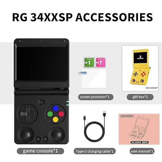 Flip Retro Handheld Game Console Retro Gaming Console with 64G Preloaded 5532 Games,3300 mAh Battey, Portable Clamshell Games Consoles Supports 5G WiFi Bluetooth HDMI 30+ Simulators RG34XXSP