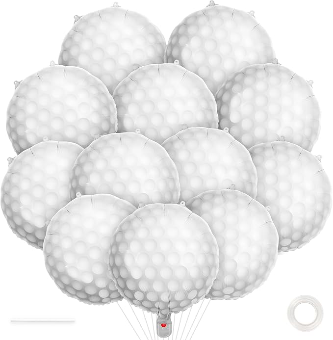 12 Pcs Golf Balloons,18 Inch Golf Party Foil Balloons,Sports Mylar Balloon Golf Birthday Decorations for Golf Sports Theme Party Supplies (Golf)