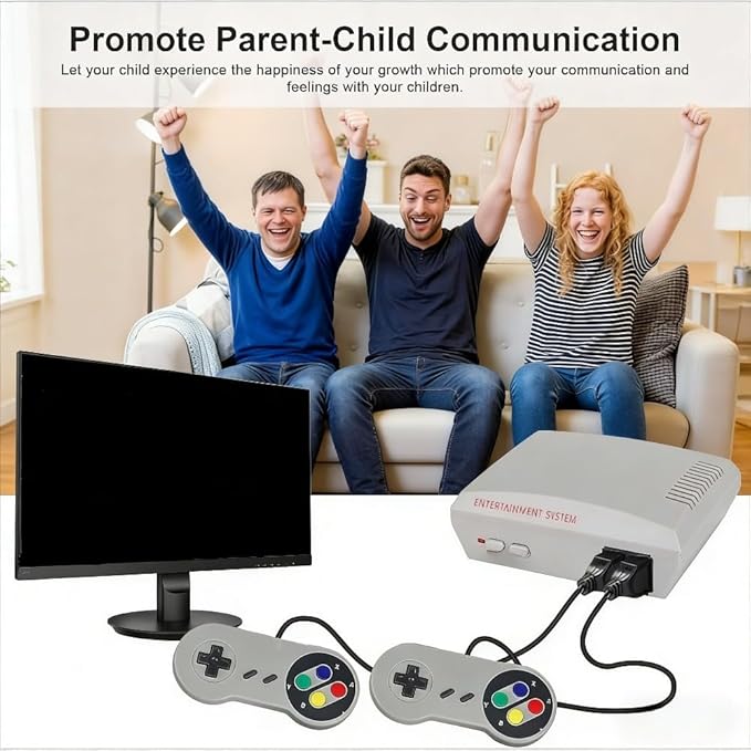 Retro Game Console with 648 Built-in Games, 2 Controllers, HDMI Output - Plug and Play TV Gaming