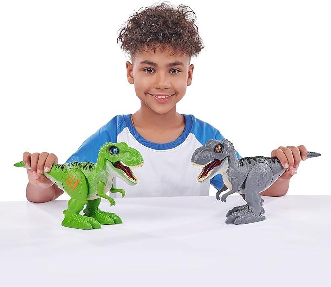 Robo Alive Attacking Green T-Rex Battery-Powered Robotic Toy by Zuru, Dinosaur Toy, Birthday Gift for Boys 3 Years Old and Up
