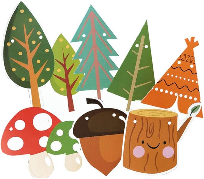 Woodland Party Decorations Woodland Happy Birthday Banner with Forest Animal Bunting Garland for Kids Boys Girls Woodland Birthday Party Supplies