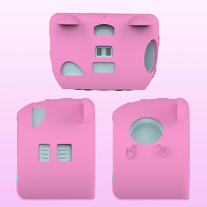 JCHPINE Silicone Cover Case for Punirunes Interactive Digital Toy, Protective Skin Sleeve for Punirunes Digital Pet Toys Squishy Characters Electronic Pets Accessories (Pink Case)