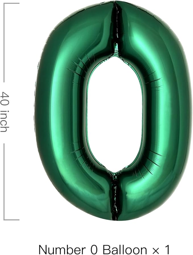 Dark Green Number 0 Balloons Large Emerald Green Number Balloons 40 Inch Jungle Safari Birthday Party Supplies Graduation Decorations Forest Green 0 Balloon