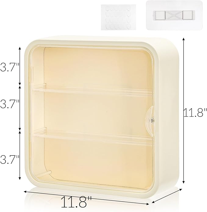 AVLA 2 Pack Display Case for Figures, 3 Tiers Clear Acrylic Doll Storage Box, Wall-Mounted Collectibles Display Stand, Minifigure Showcase with Magnetic Door for Mini Toys, Action Figures, Dust Proof