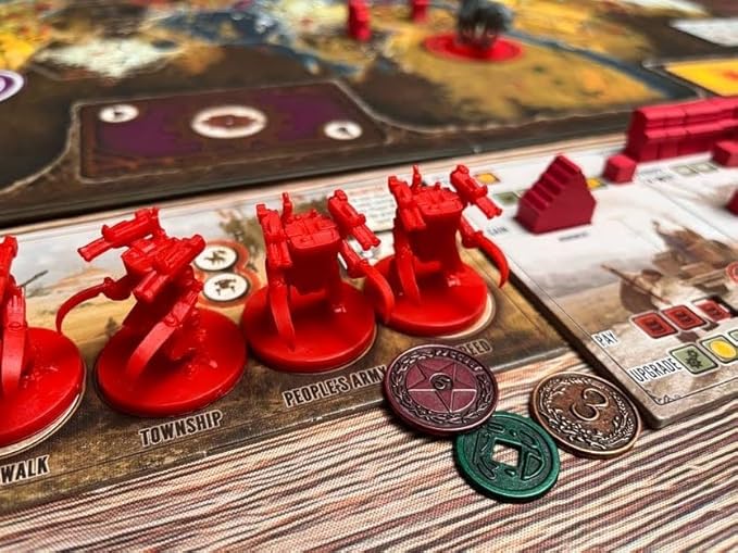 Stonemaier Games: Metal Coins (Scythe and Expeditions) | Metal Coins to Enhance Your Gameplay | 80 Coins with Unique Colors and Sides for Each Denomination - Values Include 1, 3, 5,10, and 20
