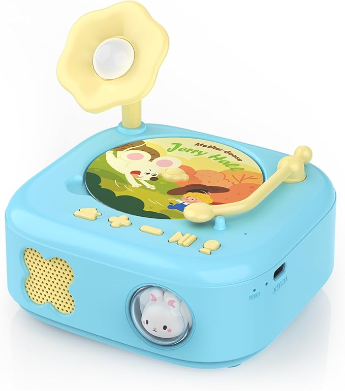 Story Toys for Music Montessori Musical Toys HOMESTEC Player for Toddlers Age 2-3,Record Player for Kids Educational Learning Sensory Toddler Toy,Kids Phonograph Music Gifts Girl Boy Toy (60pcs Cards)