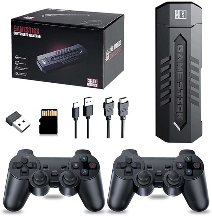 X2 Pro 4K Retro Game Stick, HD Home Video Game Console with 2 Wireless Controllers, HDMI Output, 30000+ Built-in Games (128GB)