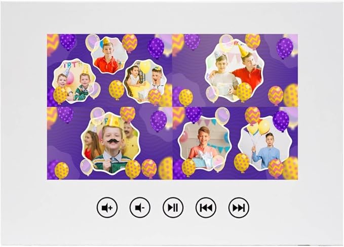Personalized Slideshow Video Card for Boys – Birthday Gift with Uploaded Photos – Digital Greeting with Music – 7” Display, 256MB Memory, Fast USB Charging
