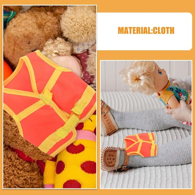 Miniature Construction Vest for Dolls Toy Construction Costume Vest Doll Accessories Safety for 1/6 Soldier Action Figures DIY Dress up Set