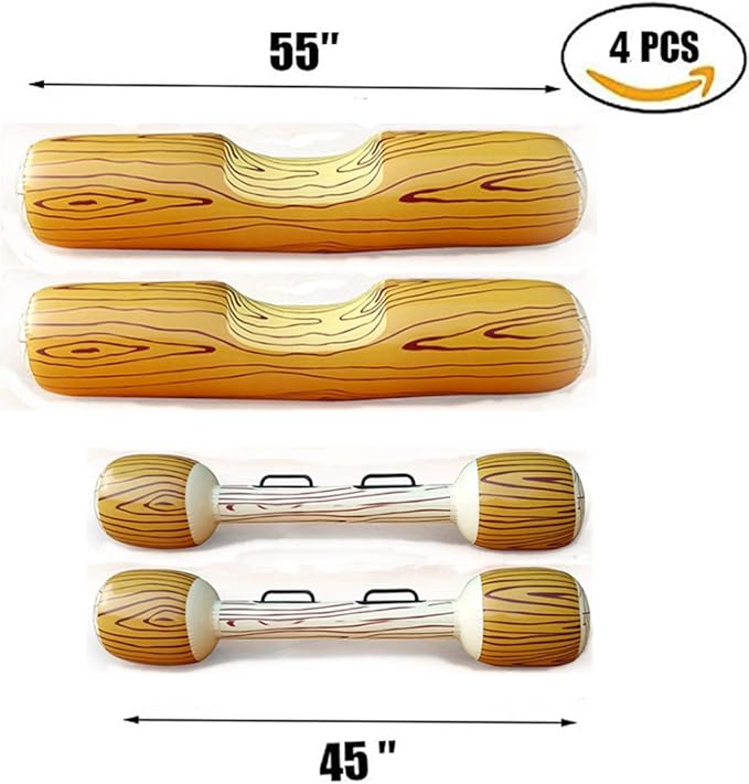 RITONS 4 Pcs Set Inflatable Floating Row Toys, Adult 12 Year Above Pool Party Water Sports Games Log Rafts to Float Toys