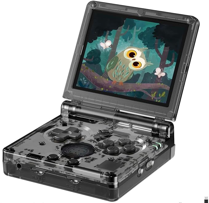 Anbernic RG35XXSP Flip Retro Handheld Game Console ,3.5 Inch IPS Screen Linux System Built-in 64G TF Card 5532 Games Support 5G WiFi Bluetooth TV Output(Transparent Black-new)