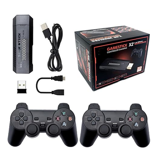 M10 X2PLUS 4K HD Wireless Game Console Built-in 30,000 Games, Plug and Play Video Game Console Emulators with Dual 2.4g Wireless Controllers, Retro Arcade Games for Kids Adults (64GB)
