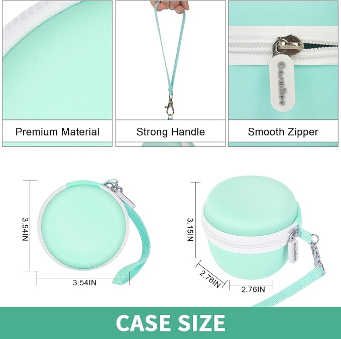 casmilee Toy Case for Punirunes Interactive Digital Pet, Kids Virtual Electronic Pets Storage Holder with Partition to Protect Screen & Mesh Pocket for Small Accessories- Box Only (Green)