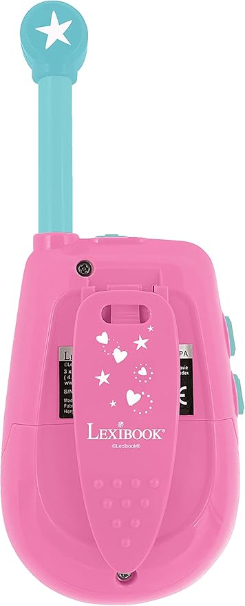 LEXiBOOK, Unicorn, Digital Walkie-Talkies for Children, 1.2 Miles Transmission Range, Morse Light Function, Belt Clip for Transport, Battery, Pink, TW25UNI