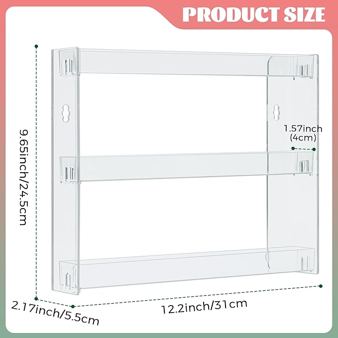 2 Pack Clear Display Case for Mini Action Storage,Wall Mounted Organizer for Mini Figures Holds 20-30 Mini Toys