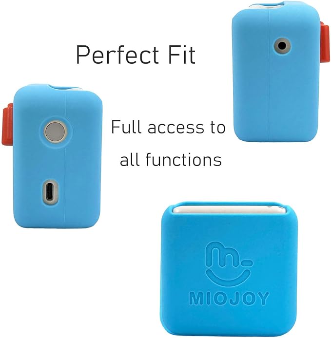 Hard Carrying Case and Silicone Cover for Yoto Mini, Protective Travel Carrier for Kids and Adventure Jacket with Card Pouch 3 in 1 Accessories Set for Yoto Mini Player, Sky Blue