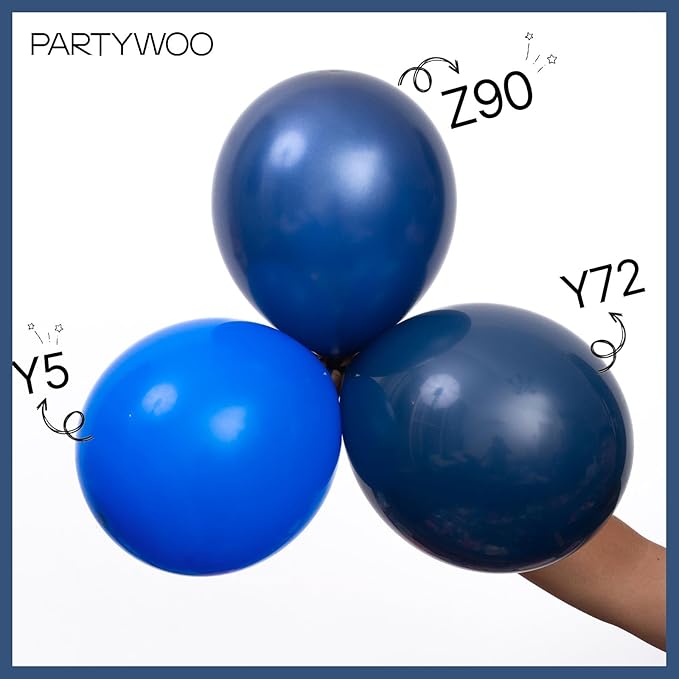 PartyWoo Navy Blue Balloons 140pcs Different Sizes of 18 12 10 5 Inch Dark Blue Balloon Arch Kit Garland for Graduation Wedding Sports Theme Boy Baby Shower Men Birthday Party Decorations Blue-Y72