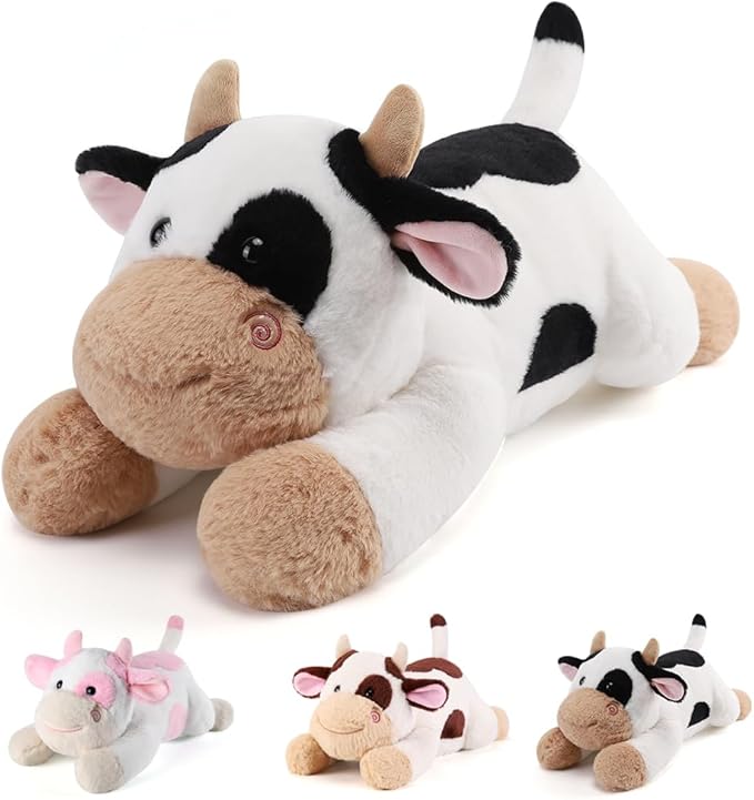 Cow Weighted Stuffed Animals - 28 Inch 5.0 Pounds Weighted Plushies Cow Stuffed Animals - Large Plush Pillow - Cute Plush Toys Gifts for Kids & Adults (28" 5.0 lbs)