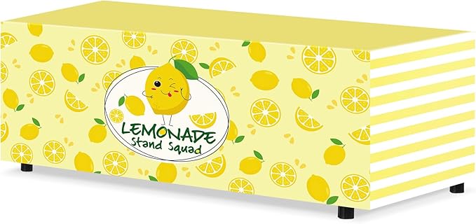 24" x 118" Lemonade Tablecloth for Lemonade Stand Supplies Lemon Table Cover for Kids Lemon Party Supplies Summer Beach Picnic Birthday Party Decorations(Yellow)