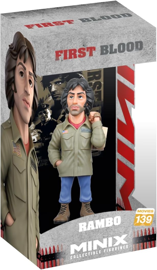 MINIX Bandai Collectible Figure, 12 cm, Rambo: Bridge Part I, Rambo Collectibles for Exhibition, Gift Idea, Toys for Kids and Adults, Movie Fans (MN18864)