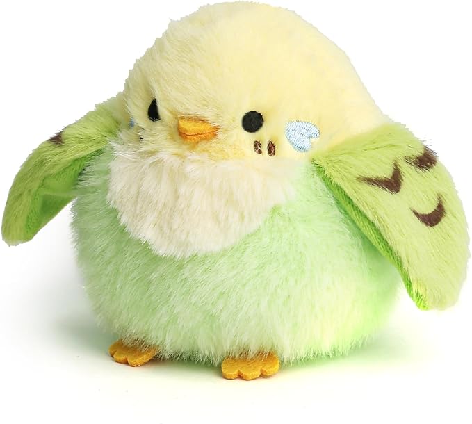3.9 inches Parakeet Plush Toy Bird Stuffed Animal Plush Toy Holder Bag Pendant Party Christmas Birthday Valentine's Day Gifts Toys for Kids Girlfrends