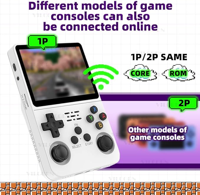 R36S Handheld Game Console, Upgraded Retro Game Console with Arkos System, Portable Video Gaming Player Pre-Installed 50 Emulator & 23000+ Games in English, (Blue)