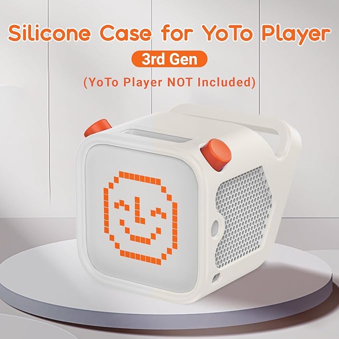 Silicone Case for Yoto Player (3rd Gen.), Anti-Slip Skin Cover,Ivory White