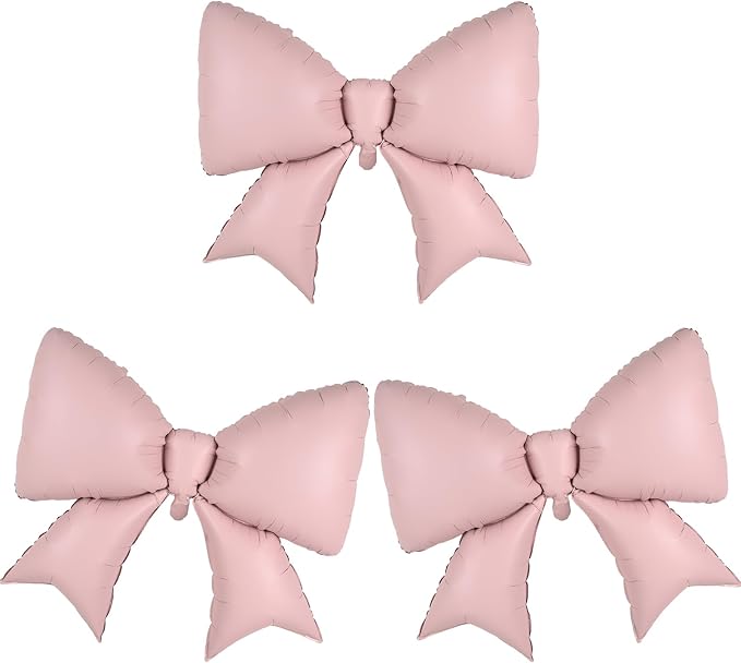 38 Inch Pink Bow Foil Balloons, Large Pink Mylar Bowknot Balloons Coquette Party Decorations for Girls Women Birthday Baby Shower Bridal Shower Engagement Wedding Bachelorette Anniversary Decorations