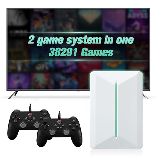 Retro Game Console Hdd 500GB, Plug and Play Video Game Console with Built in 38291 Game, Emulator Console Compatible with 50 Game Emulators, Playnite&Retrobat 2 Game Syatem in 1