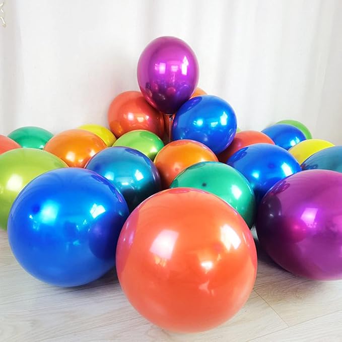 Chrome Orange Balloons, 50 PCS Double-Layered Metallic Copper Bronze Balloons, Shiny Thick Chrome Metallic Dark Burnt Orange Latex Helium Balloons for Birthday Wedding Graduation Party Decorations