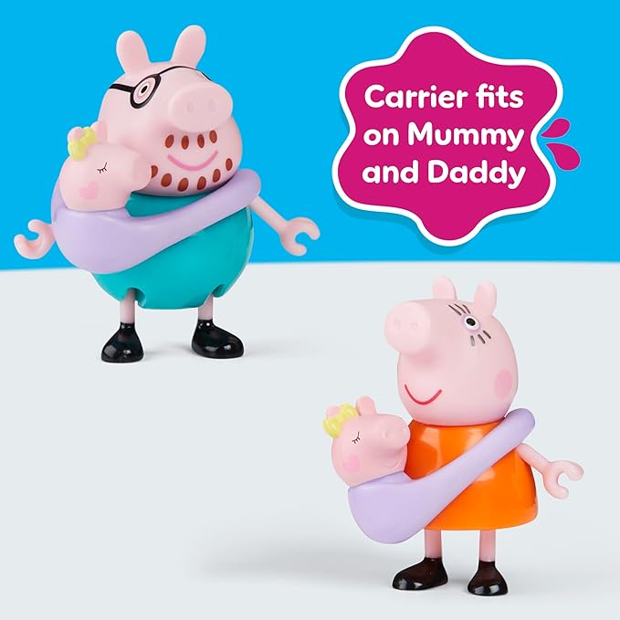 PEPPA PIG Peppa's Family of Five with Baby Evie, Poseable Figures Hold Hands, Preschool Toys for Girls and Boys 3 and Up