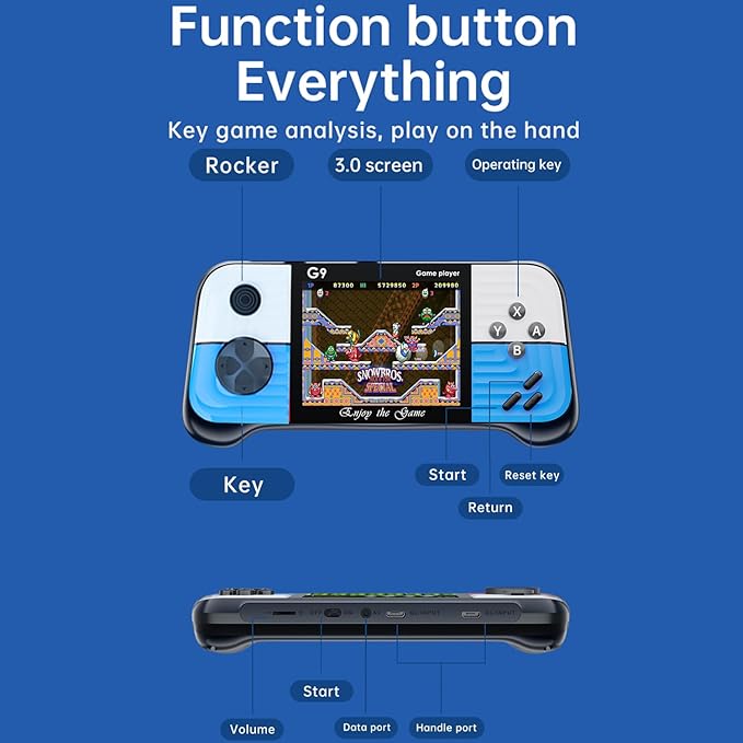 Retro Mini Video Games Portable Handheld Game，Handheld Game Console with Classical FC Games 3.0" Color Screen，Birthday for Boys Girls and Adults (Blue)