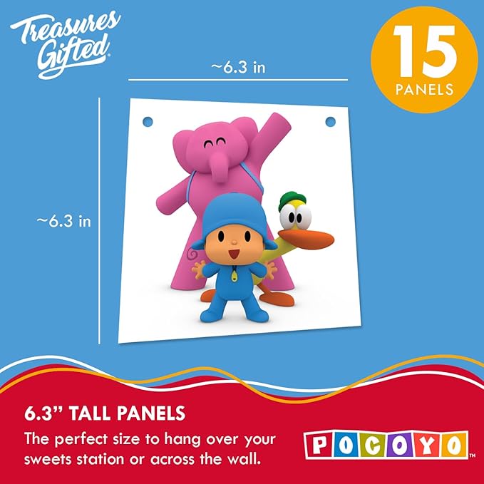 Treasures Gifted Officially Licensed Pocoyo Party Supplies Banner - (1) Pre-strung Banner - Pocoyo Birthday Decorations