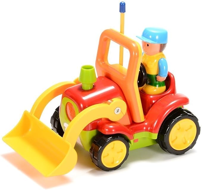 Haktoys Remote Control Bulldozer Toy for Toddlers – Easy RC Construction Tractor with Blade for Boys & Girls Ages 18 Months and Up | First Remote Control Vehicle for Kids